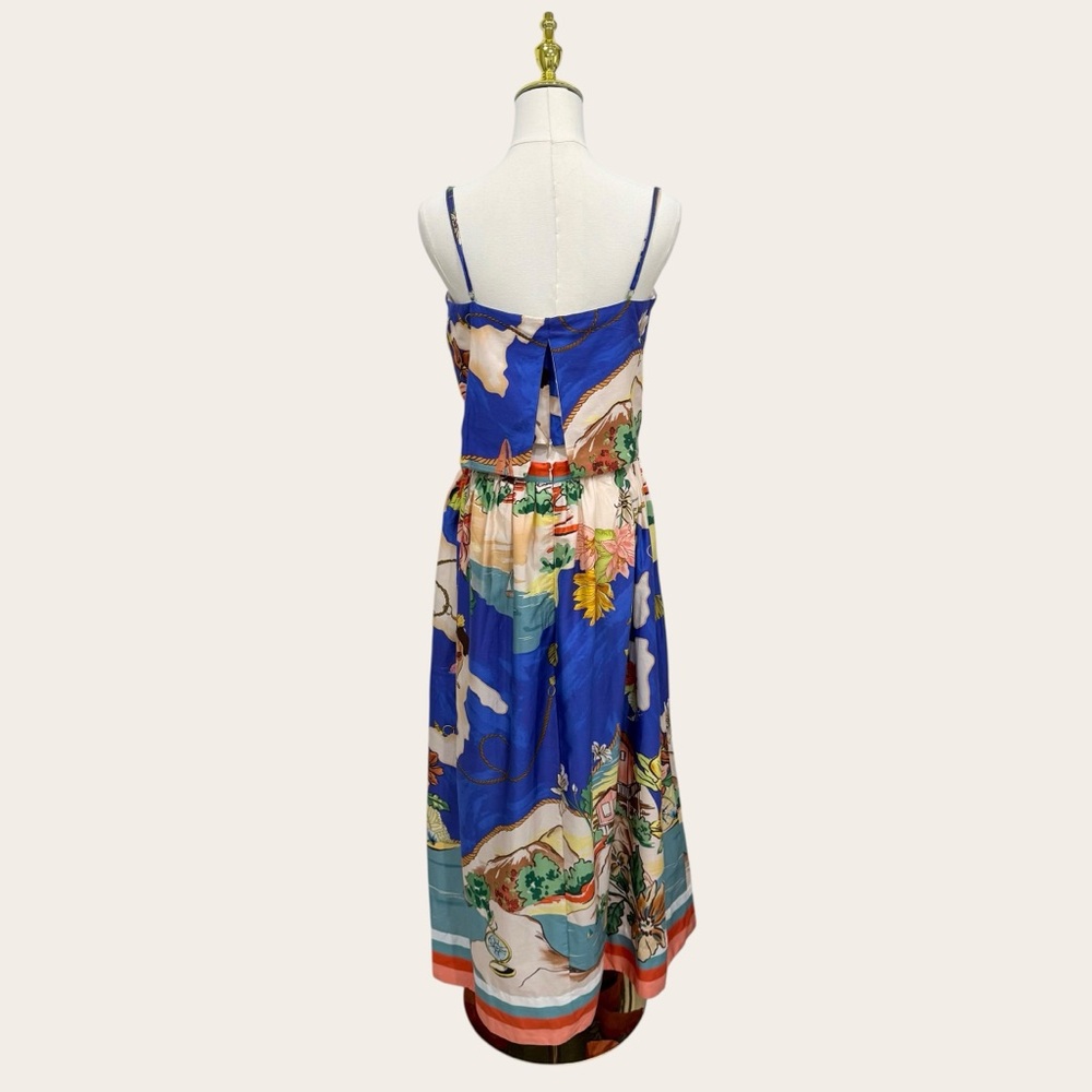 Antonio Melani NWT Evie Callista Ocean Blue Print Sleeveless Maxi Skirt Set $298 - Picture 8 of 16